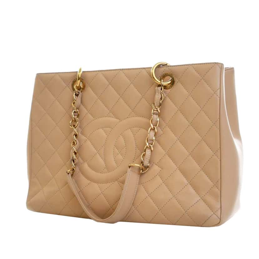 Chanel Caviar Grand Shopping Tote Brown Leather Good condition - Box View