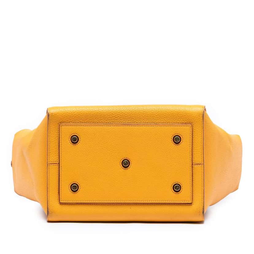 Celine Small Grained Calfskin Tie Knot Handbag Yellow Leather Good condition - Inside View