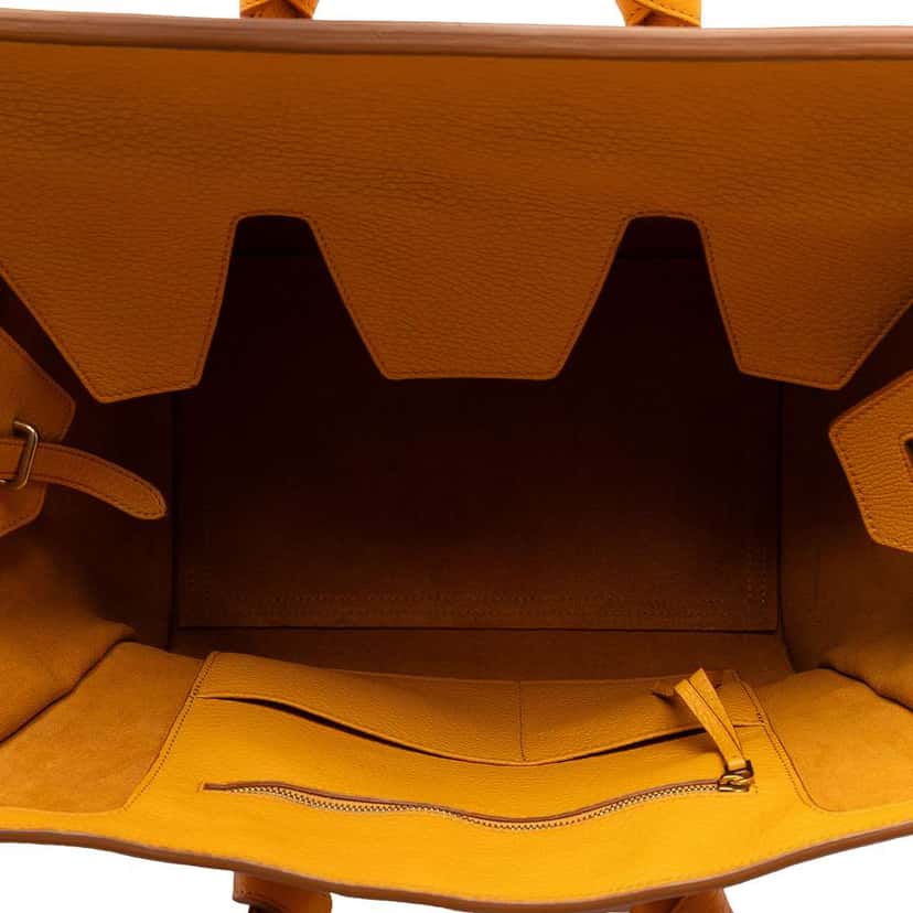 Celine Small Grained Calfskin Tie Knot Handbag Yellow Leather Good condition - Model View