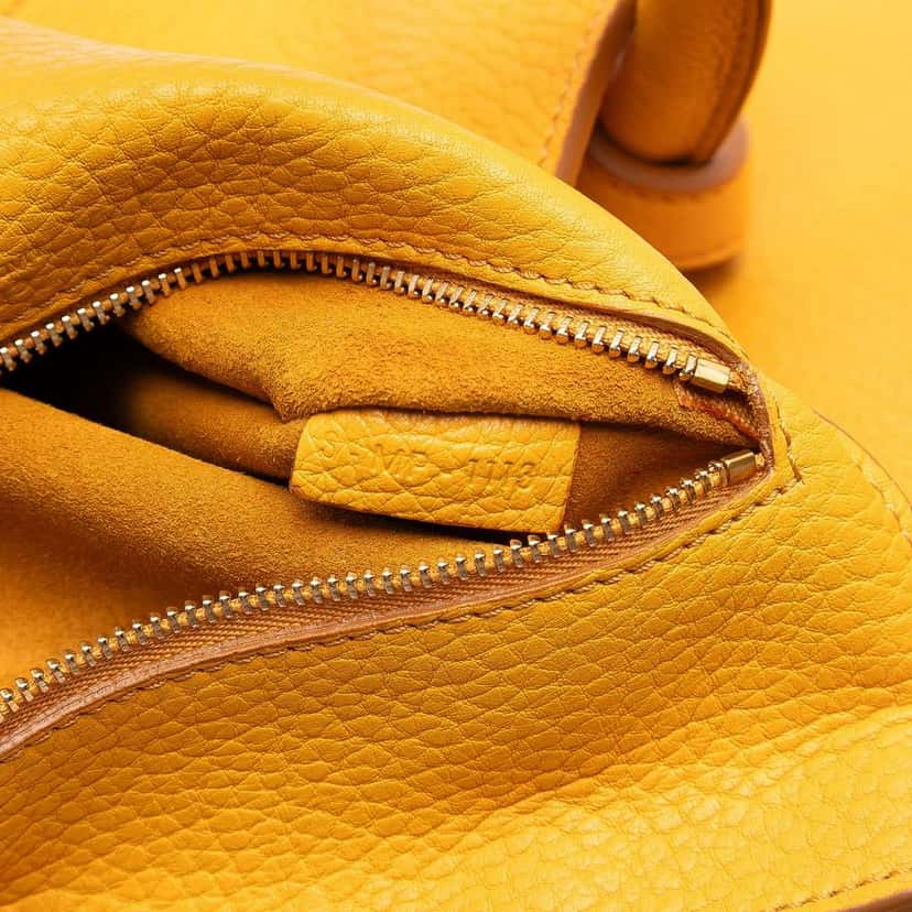 Celine Small Grained Calfskin Tie Knot Handbag Yellow Leather Good condition - Box View
