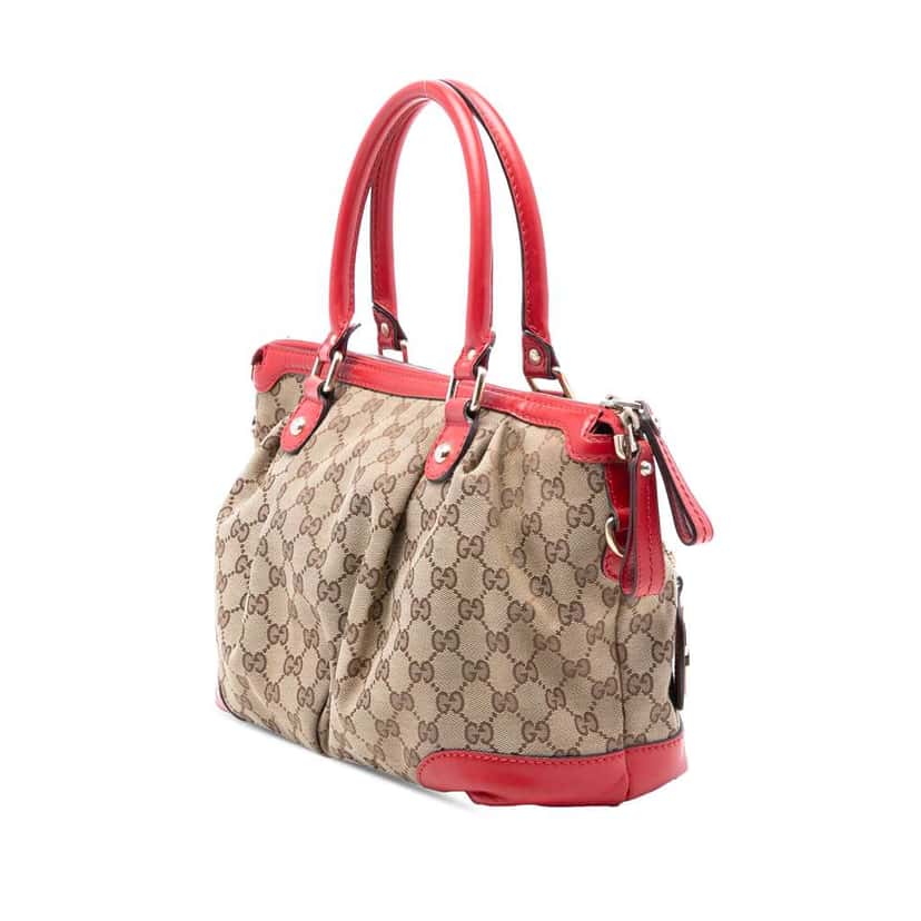 Gucci Diamante Canvas Sukey Satchel Brown Canvas Good condition - Back View