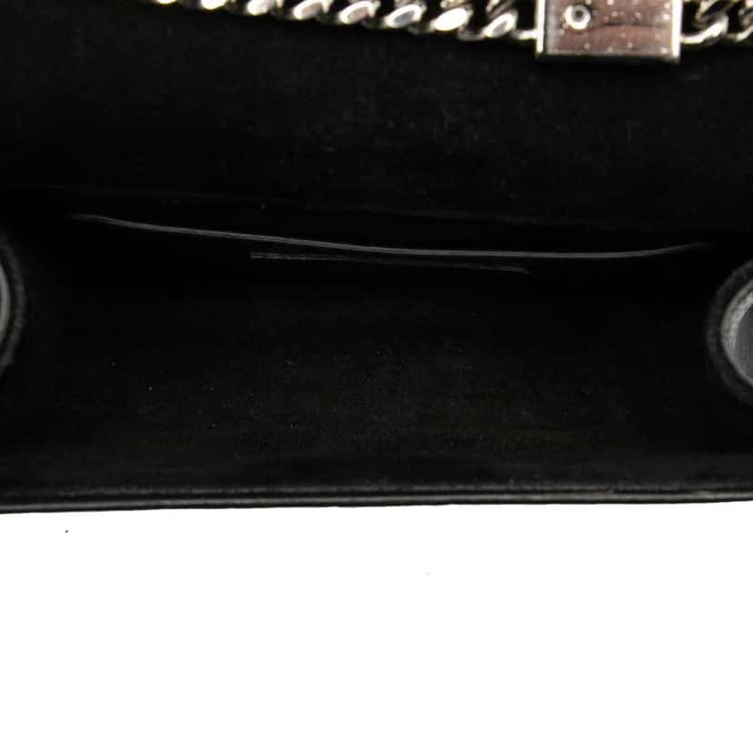 Saint Laurent Small Croc Embossed Leather Monogram Kate Tassel Crossbody Black Leather Good condition - Model View