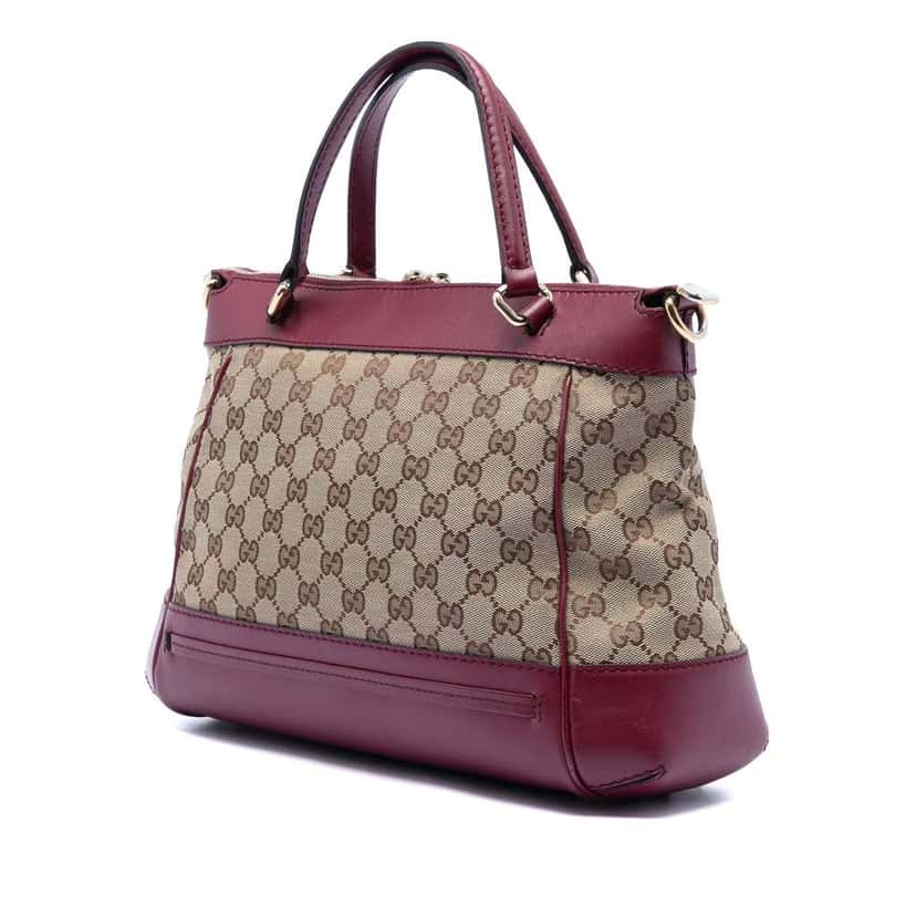 Gucci GG Canvas Mayfair Satchel Brown Canvas Good condition - Back View