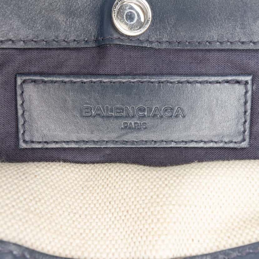 Balenciaga Canvas Navy Pochette Crossbody Brown Canvas Very good condition - Box View