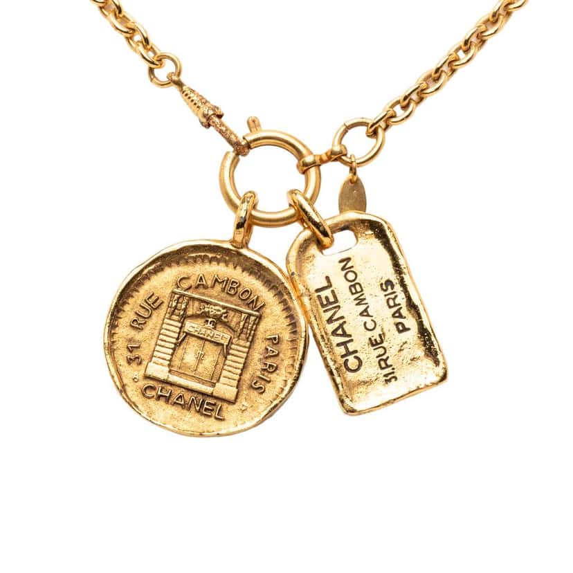 Chanel Gold Plated 31 Rue Cambon Pendant Necklace Gold Metal Good condition - Inside View