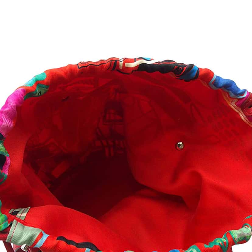 Hermès Silk and Epsom Sac Musardine Red Leather Good condition - Model View