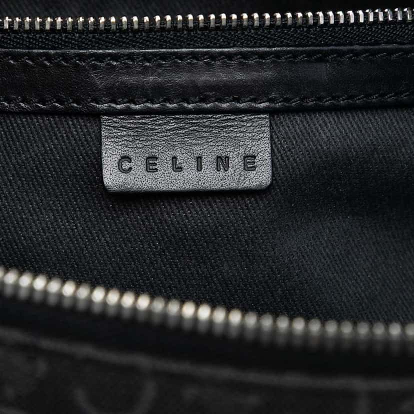 Celine C Macadam Canvas Shoulder Bag Black Canvas Good condition - Box View