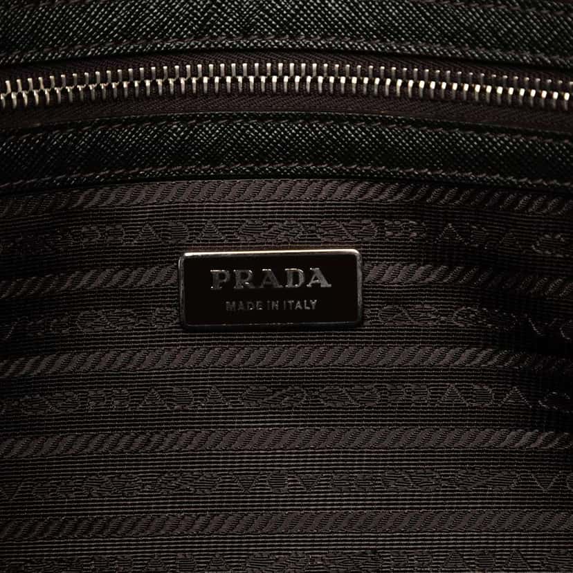 Prada Saffiano Business Bag Black Leather Good condition - Box View