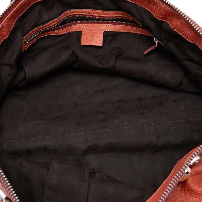 Gucci Medium Leather Bamboo Bar Tote Orange Leather Very good condition - Model View