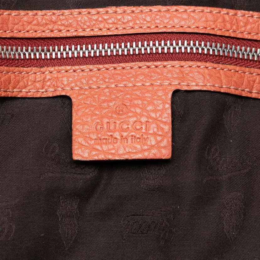 Gucci Medium Leather Bamboo Bar Tote Orange Leather Very good condition - Box View