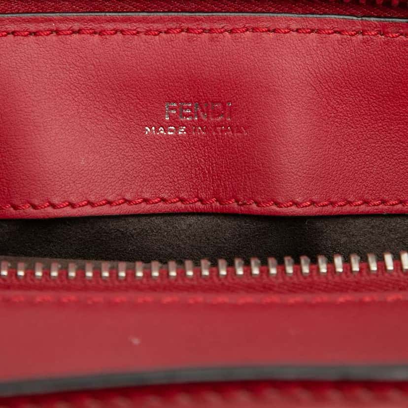 Fendi Medium Leather DotCom Satchel Red Leather Very good condition - Box View