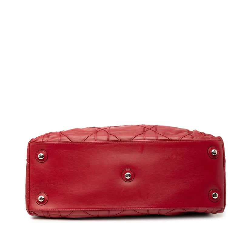 Dior Leather Cannage Le Trente Tote Red Leather Good condition - Inside View