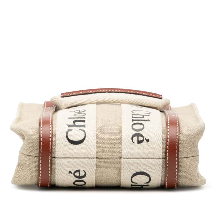 Chloé Mini Canvas Woody Satchel Brown Canvas Good condition - Inside View