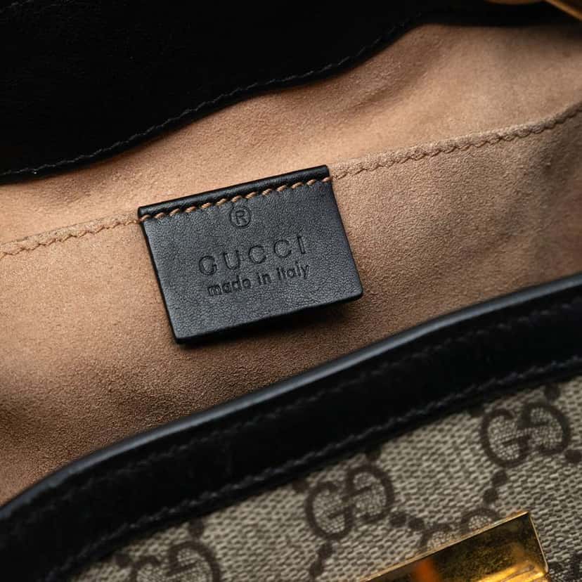 Gucci Small GG Supreme Padlock Tote Brown Canvas Very good condition - Box View