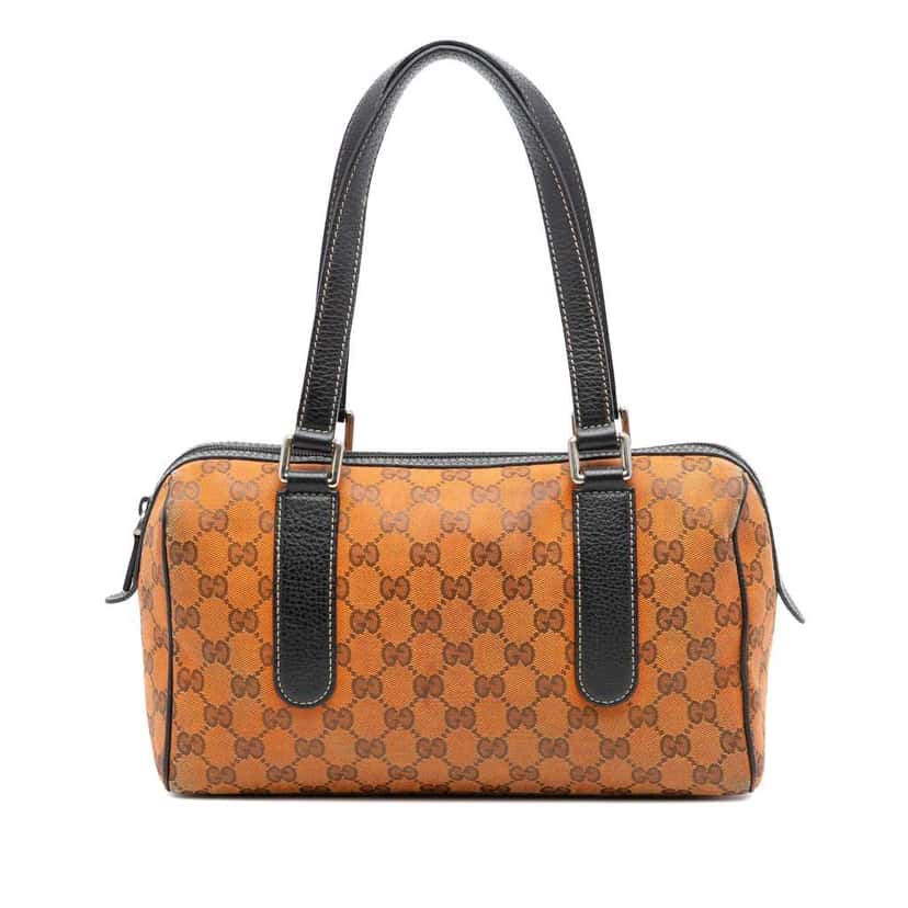 Gucci GG Canvas Boston Bag Orange Canvas Good condition - Front View