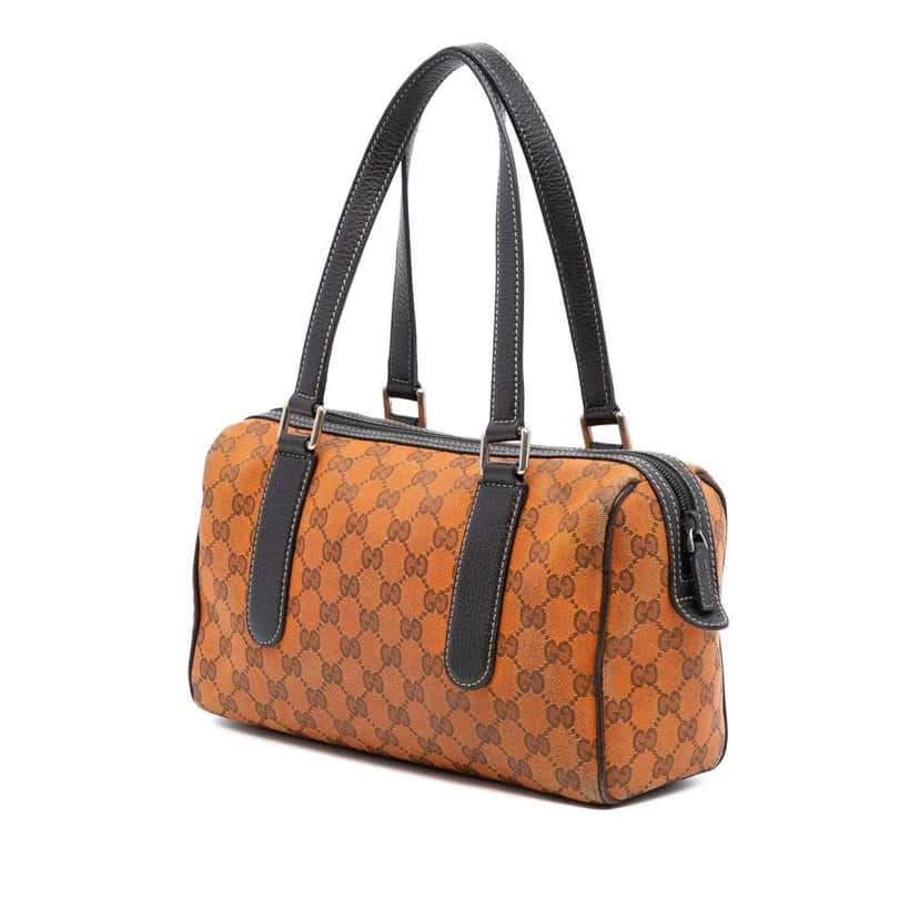 Gucci GG Canvas Boston Bag Orange Canvas Good condition - Back View