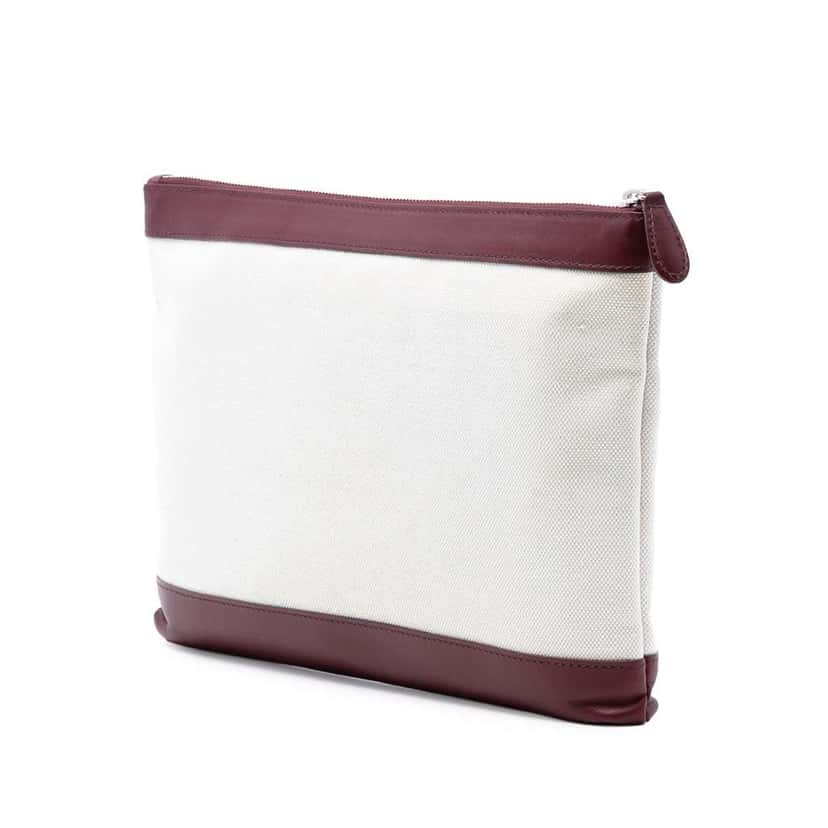 Balenciaga M Canvas Navy Clip Clutch White Canvas Very good condition - Back View