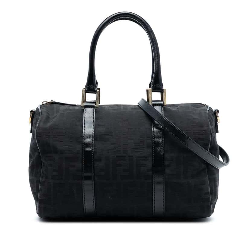 Fendi Zucca Canvas Boston Bag Black Canvas Good condition - Front View