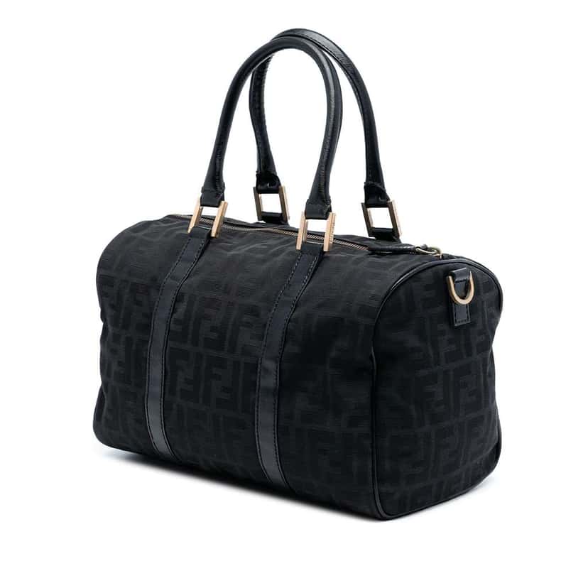 Fendi Zucca Canvas Boston Bag Black Canvas Good condition - Back View