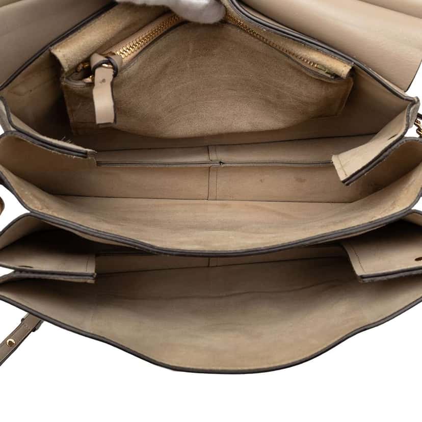 Chloé Medium Calfskin and Suede Faye Crossbody Brown Leather Good condition - Model View