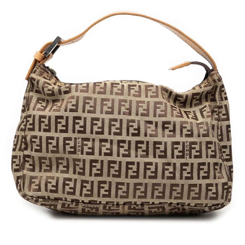 Fendi Zucchino Canvas Handbag Brown Canvas Good condition - Front View