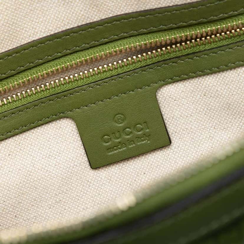 Gucci Medium Microguccissima Nice Dome Satchel Green Leather Very good condition - Box View