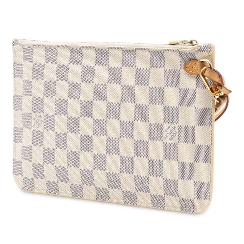 Louis Vuitton Damier Azur Neverfull MM Pouch White Very good condition - Back View