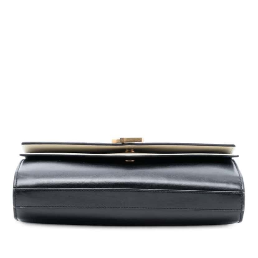 Saint Laurent Bicolor Leather Monogram Sulpice Wallet on Chain Black Leather Very good condition - Inside View