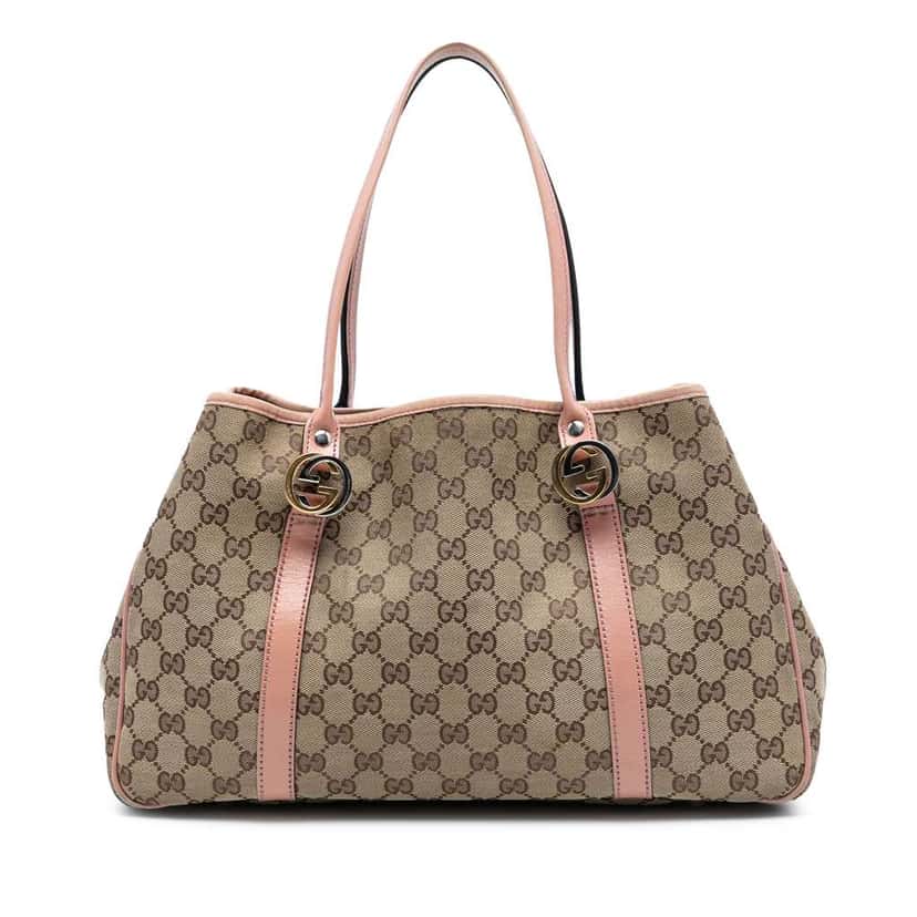 Gucci GG Canvas Twins Tote Brown Canvas Good condition - Front View