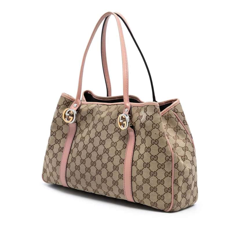 Gucci GG Canvas Twins Tote Brown Canvas Good condition - Back View