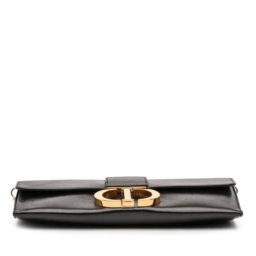 Dior Leather Montaigne 30 Clutch with Chain Black Leather Very good condition - Inside View