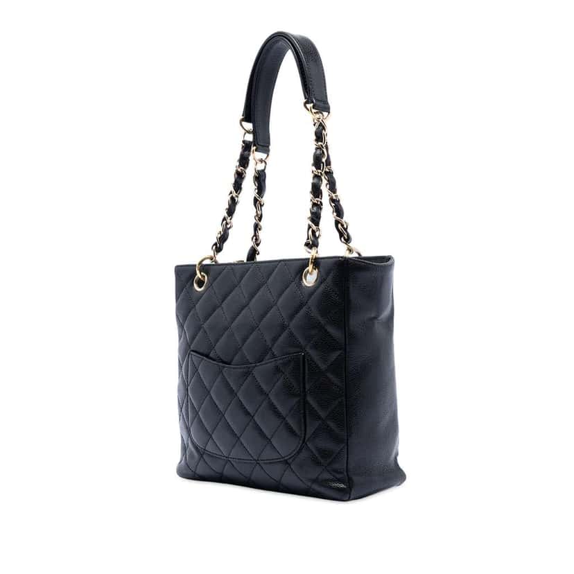 Chanel Caviar Petite Shopping Tote Black Leather Very good condition - Back View