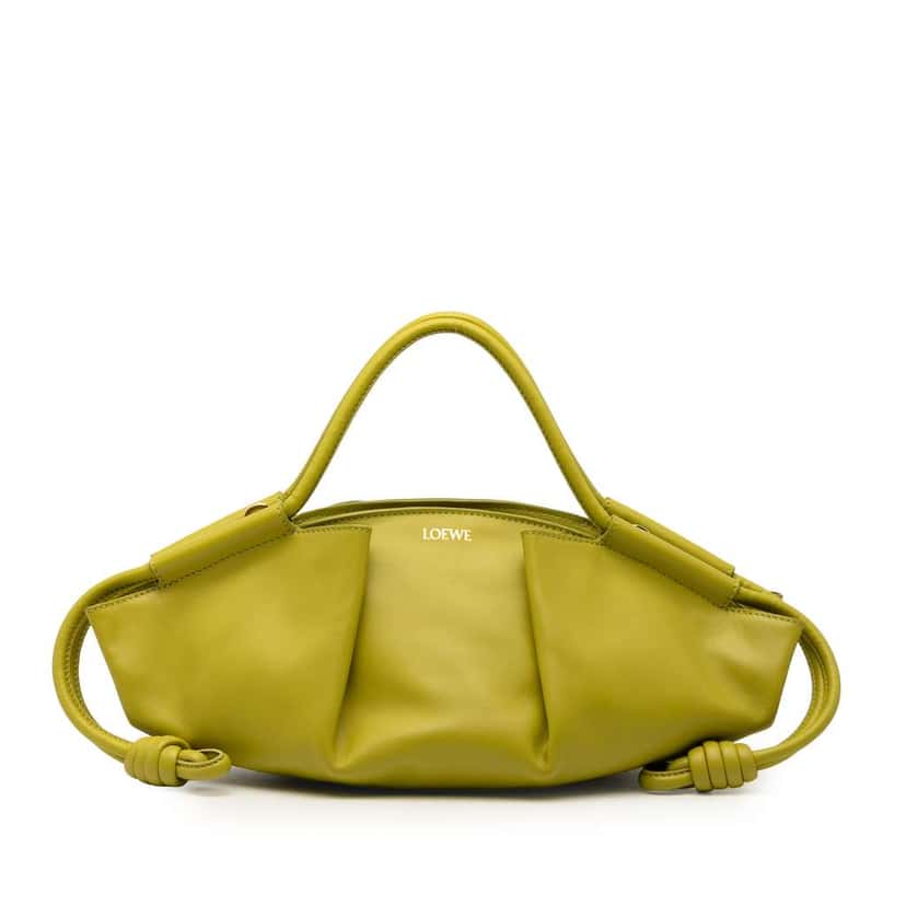 Loewe Small Leather Paseo Satchel Green Leather Good condition - Front View