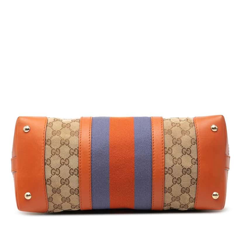 Gucci GG Canvas Web Satchel Brown Canvas Good condition - Inside View