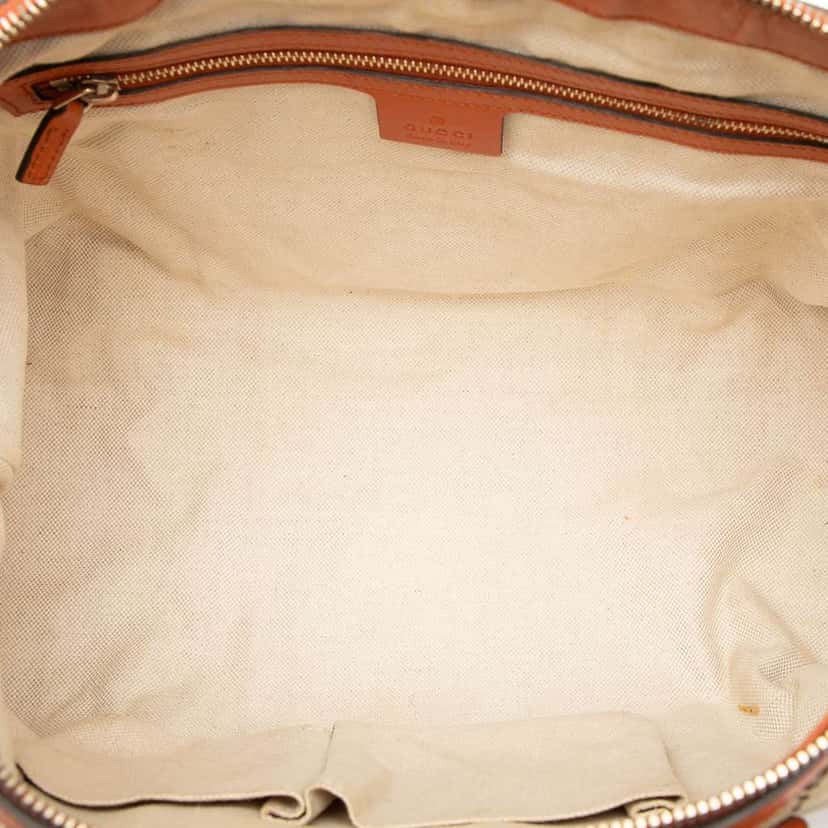 Gucci GG Canvas Web Satchel Brown Canvas Good condition - Model View
