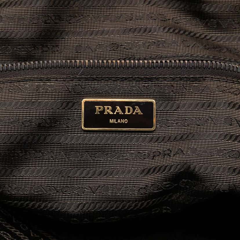 Prada Tessuto Zip Top Convertible Tote Brown Very good condition - Box View