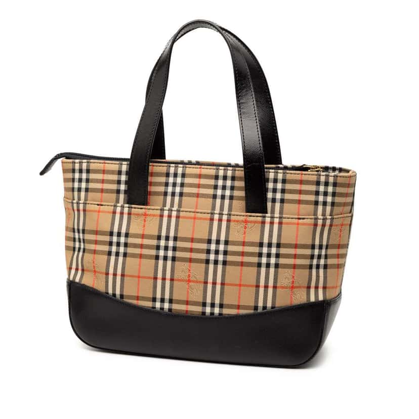 Burberry Haymarket Check Canvas Tote Brown Canvas Good condition - Back View