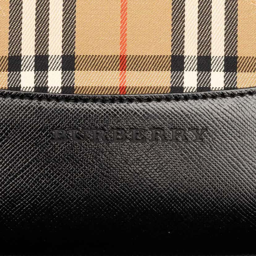 Burberry Haymarket Check Canvas Tote Brown Canvas Good condition - Box View