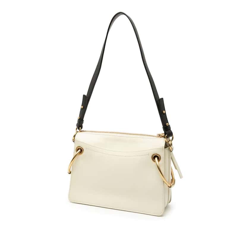 Chloé Small Calfskin Roy Satchel White Leather Good condition - Back View