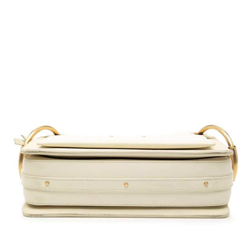 Chloé Small Calfskin Roy Satchel White Leather Good condition - Inside View