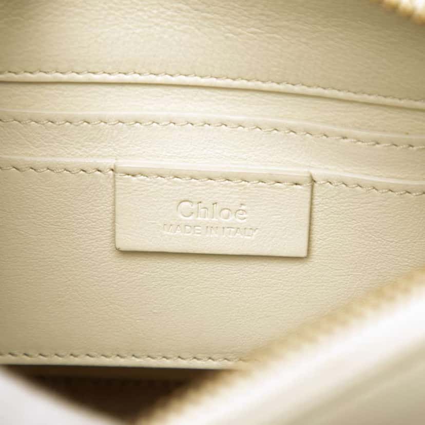 Chloé Small Calfskin Roy Satchel White Leather Good condition - Box View