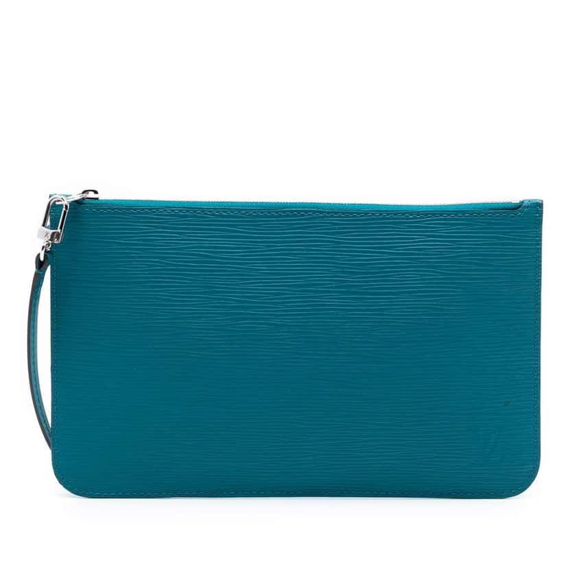 Louis Vuitton Epi Neverfull Pouch Blue Leather Very good condition - Front View