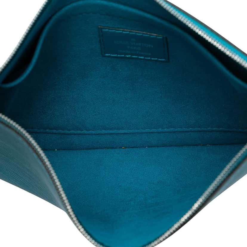Louis Vuitton Epi Neverfull Pouch Blue Leather Very good condition - Model View