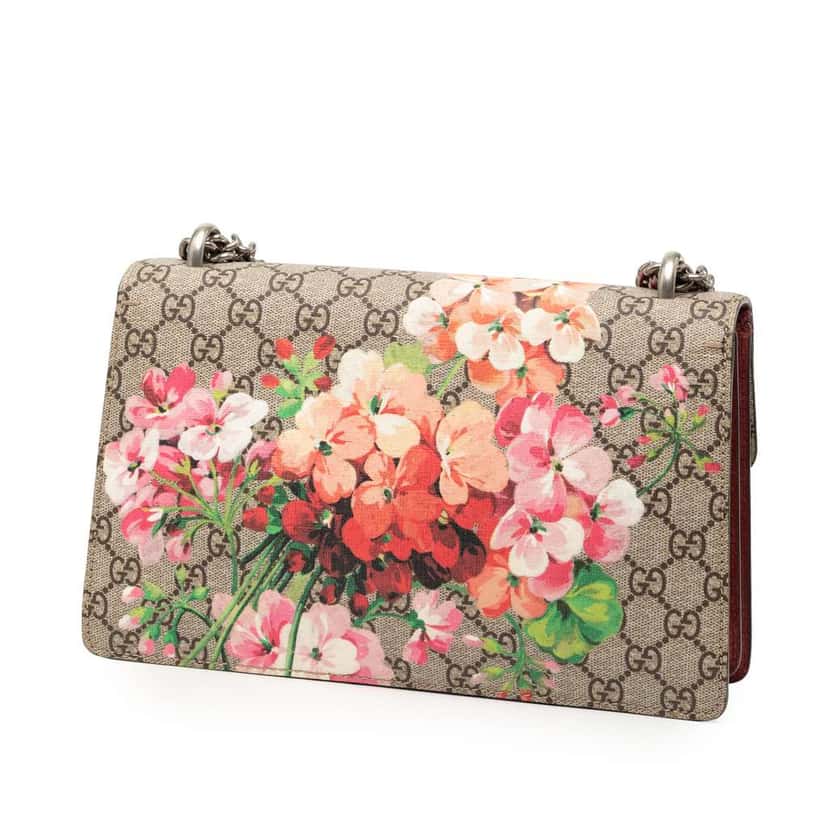 Gucci Small GG Supreme Blooms Dionysus Shoulder Bag Brown Canvas Good condition - Back View