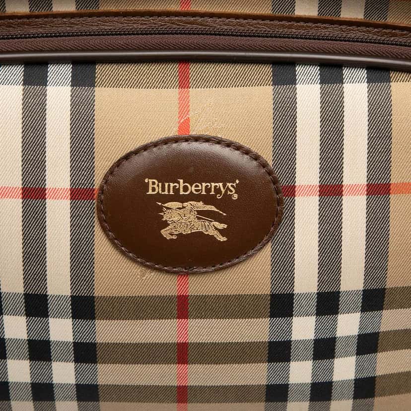 Burberry Haymarket Check Canvas and Leather Handbag Brown Canvas Good condition - Box View