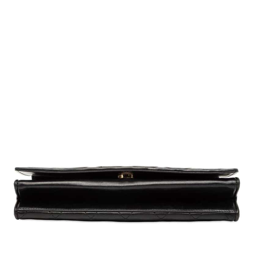 Chanel CC Quilted Lambskin Full Flap Black Leather Very good condition - Inside View