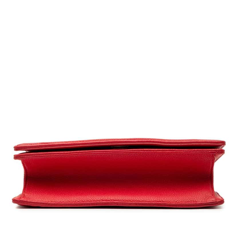 Dior Small Grained Calfskin Diorama Flap Red Leather Good condition - Inside View