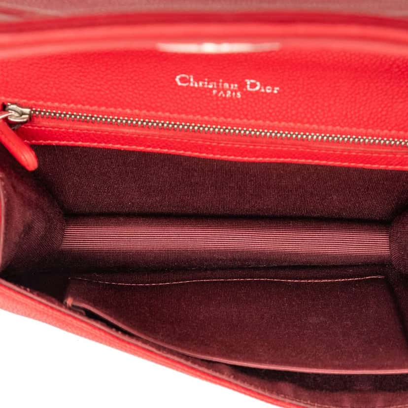 Dior Small Grained Calfskin Diorama Flap Red Leather Good condition - Model View