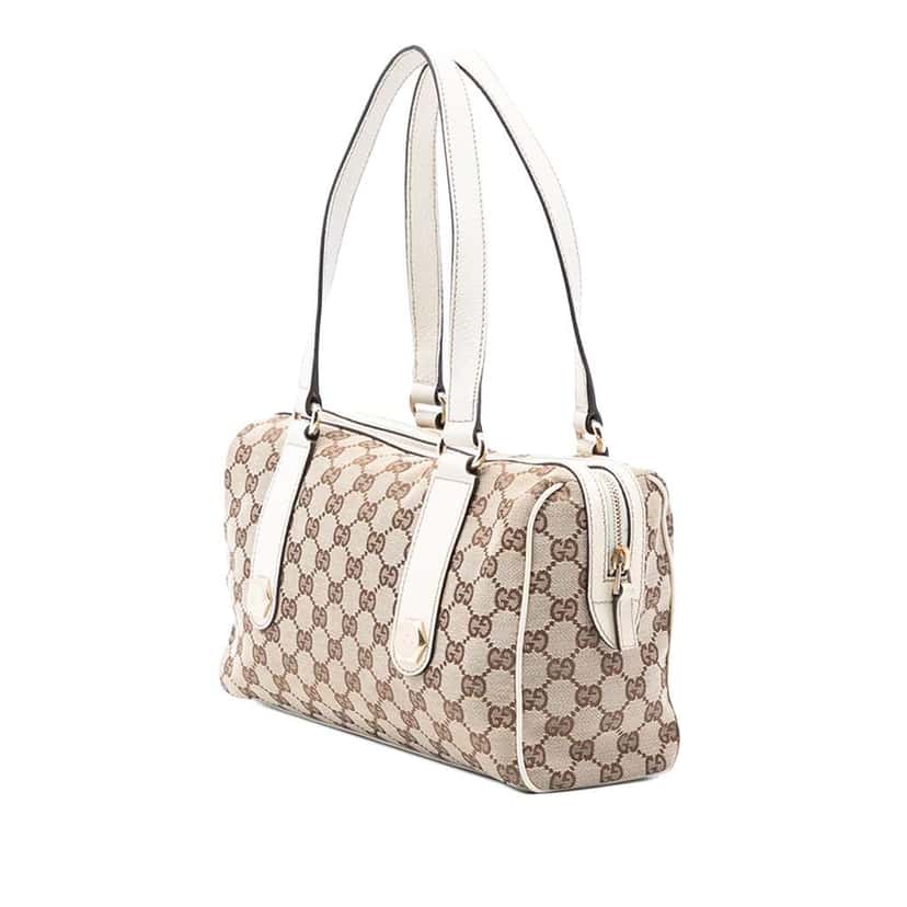 Gucci GG Canvas Charmy Boston Bag Brown Canvas Good condition - Back View