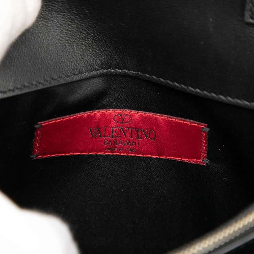 Valentino Leather Rockstud Chain Pouch Black Leather Good condition - Box View